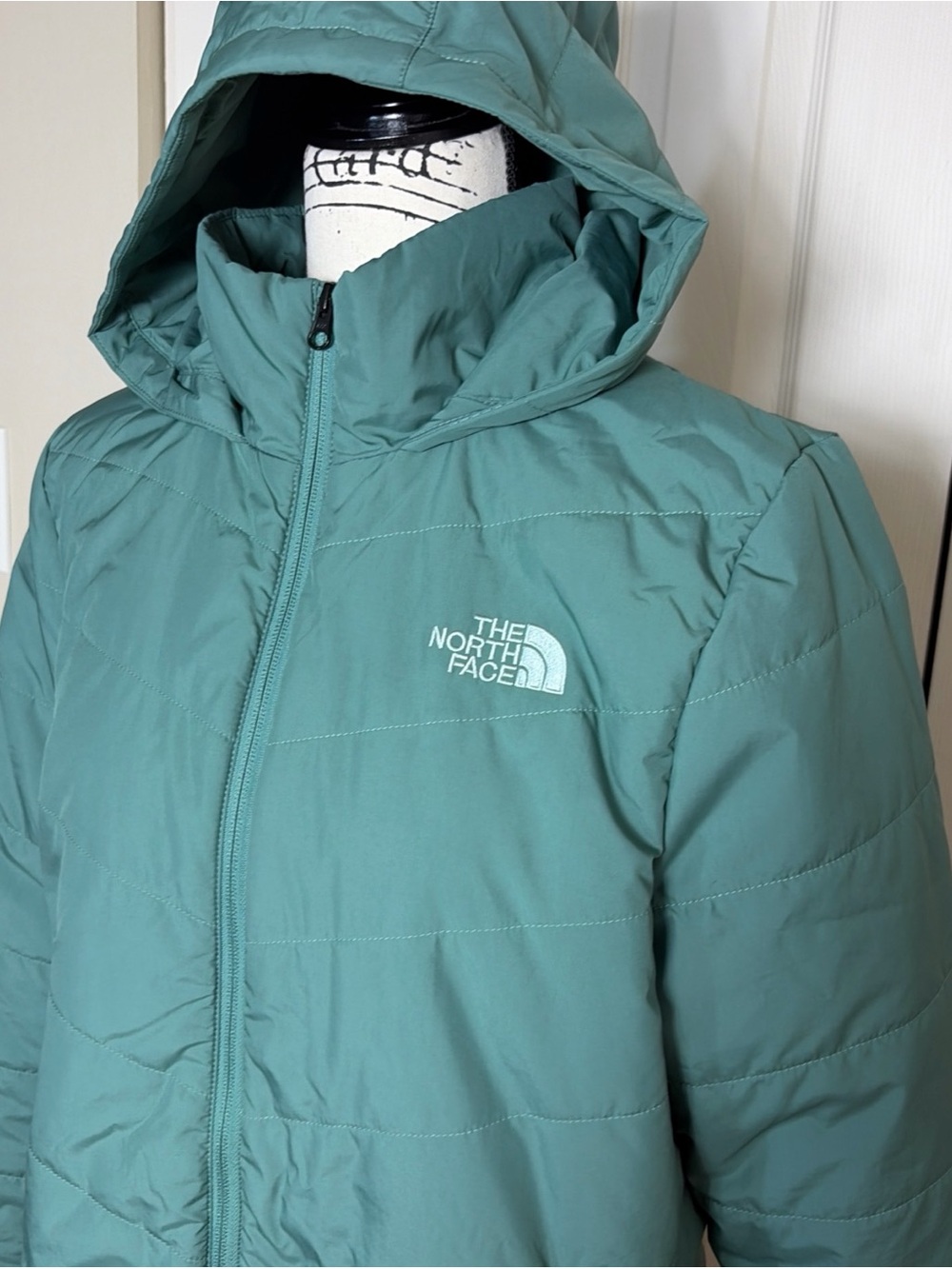 The North Face Green Puffer Hooded Tamburello Jacket - Women's Size Large - Picture 3 of 16